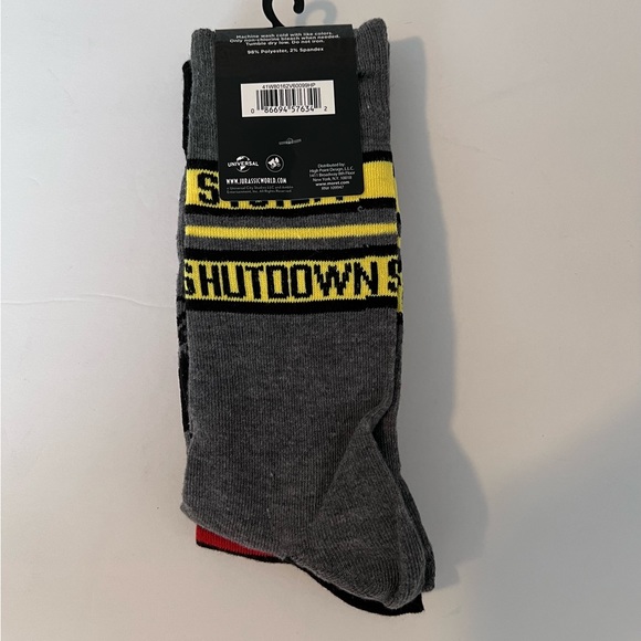Jurassic Park Men's Crew Socks, 2-Pack, Shoe Size 6.5-12 NWT - Picture 5 of 7